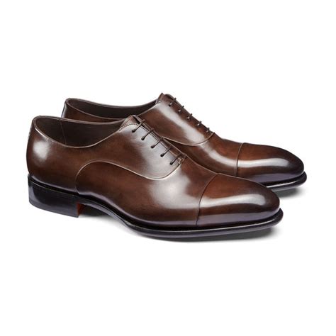 Brown Leather Carmac Whole Cut Oxfords with Poined Toe - Formal Shoes ...