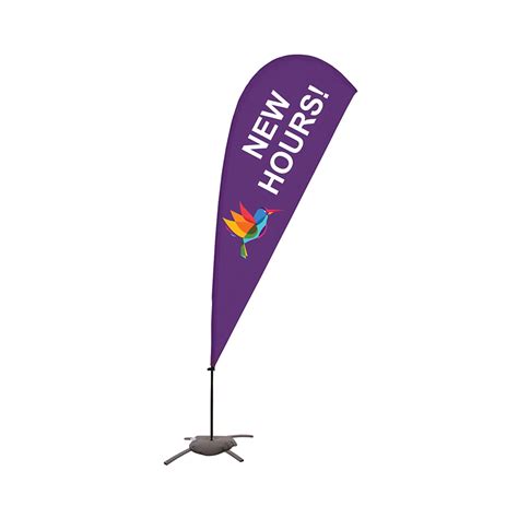 Full Color 10' Teardrop Sail Sign, 1 Sided with Cross Base | Quill.com
