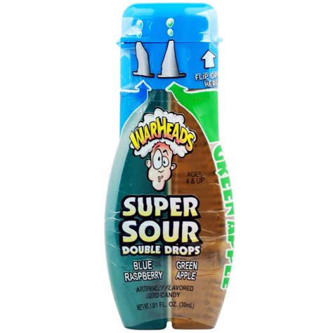 warheads Super Sour Blue Raspberry and Green Apple Double Drops, 30 ml ...