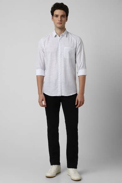 Buy Men White Slim Fit Print Shirt Online - 39824524 | Peter England