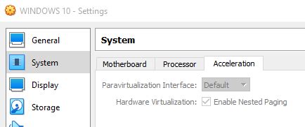 System Acceleration Error VirtualBox 的图像结果