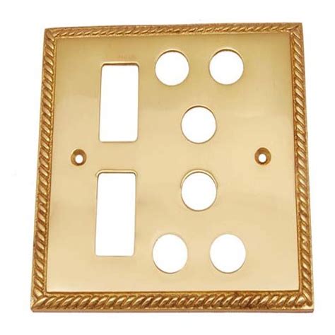 Best 2 Small Decora & 2 Triplex Georgian Switch Plates - Adonai Hardware