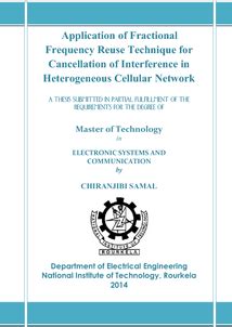 Application of fractional frequency reuse technique for cancellation of ...