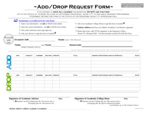 Fillable Online montana Add/Drop Request Form Picture ID required when ...