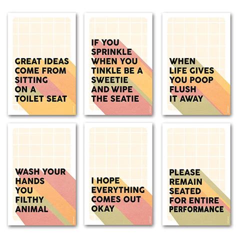 ArtinKart Combo Set of 6 Bathroom Toilet Washroom Theme Funny Wall ...