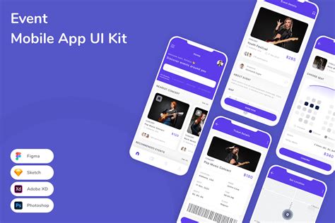 Event Mobile App UI Kit Graphic by betush · Creative Fabrica