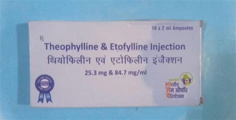 Theophylline 25.3mg and Etophyline 84.7 mg/ml injection | API GENERIC ...