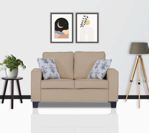 DMK Solid Wood Framed Upholstered Two Seater Fabric Sofa For Living ...