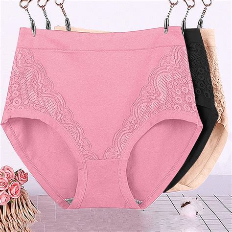 HOMBOM Plus Size Women Panties And Underwear Cotton 3PC Brief Panties ...