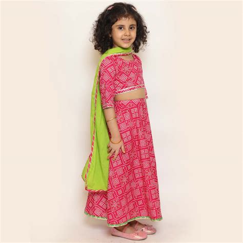 Bandhej Cotton Lehenga Choli Set – folkcultureclothing