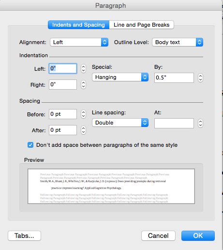 Image result for APA Format Spacing