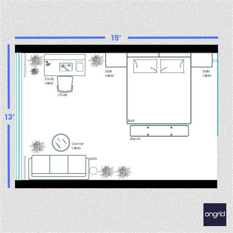 Trendy Bedroom Design Oasis | 19' x 13' – Ongrid Design