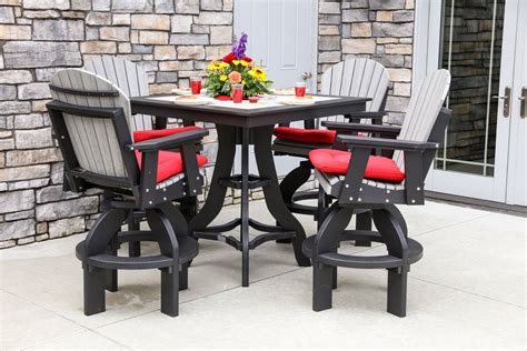 Poly Square Pub Patio Set - Brandenberry Amish Furniture