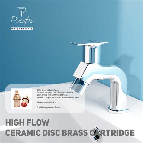 PIXAFLO Meta-S Brass Pillar Cock Tap for Wash Basin (Chrome) Meta-S ...