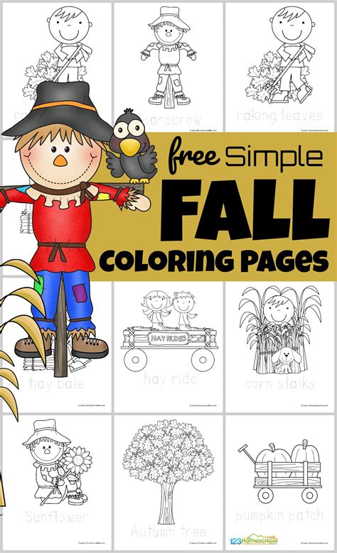 Autumn Coloring Sheets For Preschool Simple Autumn Colouring Page