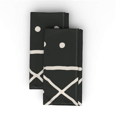 Mudcloth - Bone on Black Cloth Napkin | Shutterfly