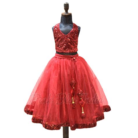 Buy Girls Halter Neck Backless Lehenga Set Online in India ...