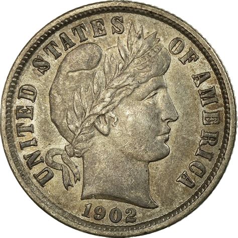 One Dime 1902 Barber, Coin from United States - Online Coin Club