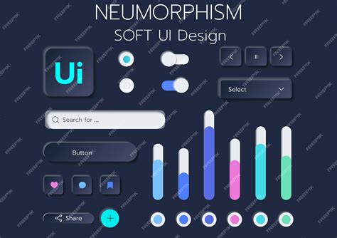 Premium Vector | 3D Neumorphism Soft UI Design 3D Buttons