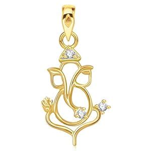 VSHINE Ganpati Pendant with Chain Gold Plated Stylish Fashion Jewellery ...
