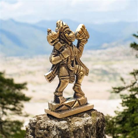 Hanuman Ji Brass Idol | Carrying Mountain for Pooja – Timeshopee