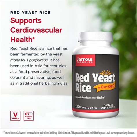 Jarrow Formulas Red Yeast Rice + CoQ10 600mg 120 VCAPS (Pack of 2) | Buy Now in International ...
