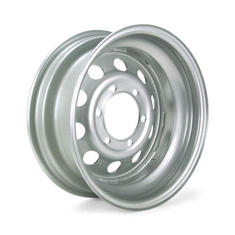 Trailer Wheel 15 inch Silver Modular Steel 6 Lug Rim 6 on 5