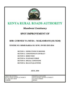 Fillable Online tenders kerra go Standard Tender Documents for ...