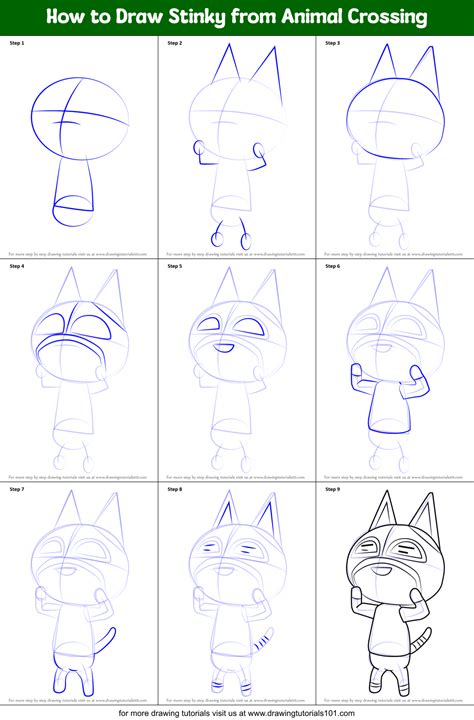 How to Draw Stinky from Animal Crossing (Animal Crossing) Step by Step ...