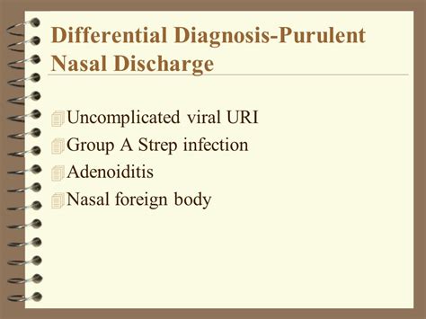 Purulent Nasal Drainage