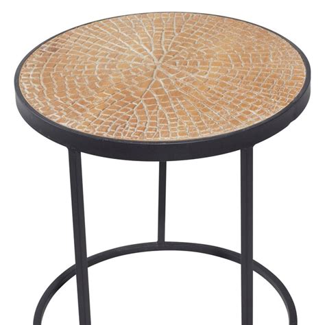 Grayson Lane Industrial Beige Fir Accent Table Set in the Accent Table ...