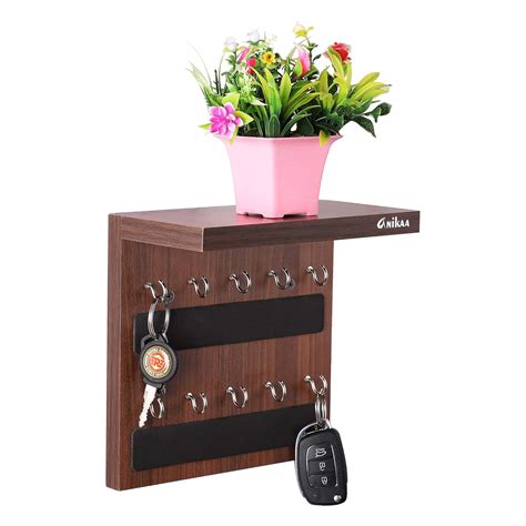 Anikaa CAPI Engineered Wood Key Holder Stand/Wall Hooks Stand/Stylish ...
