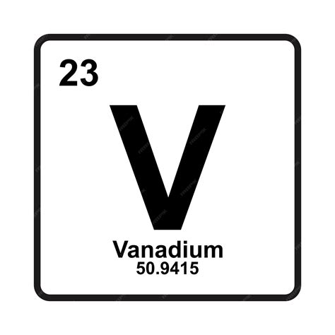 Premium Vector | Vanadium icon chemical element in the periodic table