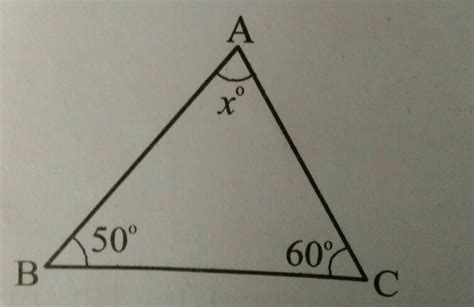Find the value of the unknown 'x' in the following triangles - Brainly.in