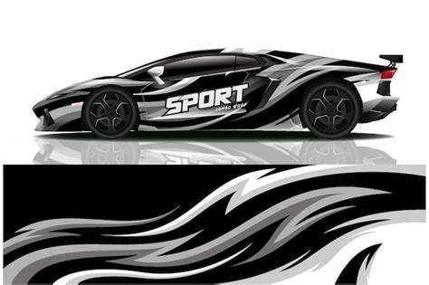 Sportwagen Aufkleber Wrap Illustration | Premium Vektor