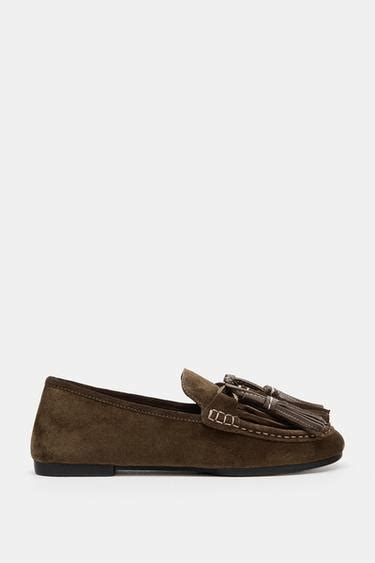 LEATHER TASSEL LOAFERS - Brown | ZARA India