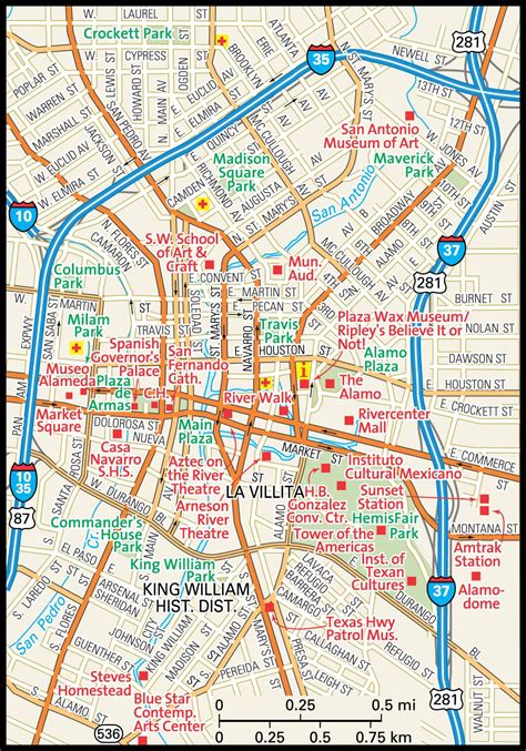 Map Of Downtown San Antonio Texas