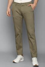 Buy Men Khaki Slim Fit Textured Casual Trousers Online - 753103 | Allen ...