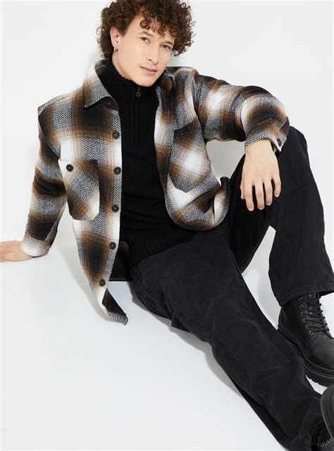 Buy URB_N Men Herringbone Oversized Overshirt Online at just Rs. 1499.0 ...