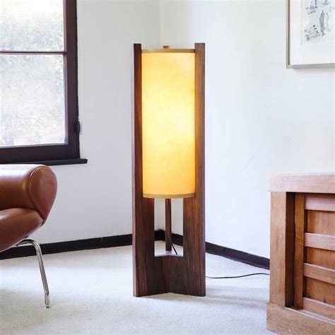 Japanese inspired Mid-Century Walnut Floor Lamp – James Mankoff Design