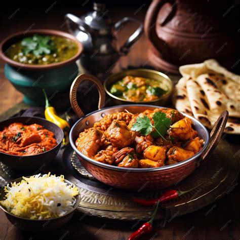 Premium AI Image | Mix indian spicy food pakistani food