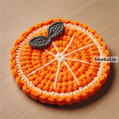Orange Crochet Coaster Ideas