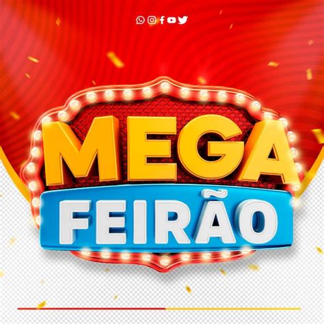 3d label mega fair logo for supermarket campaigns mega feirao in brazil ...