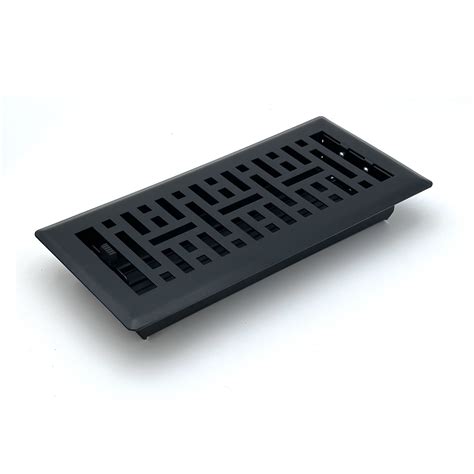 4 x 14 Metro Floor Register - Cast Iron Black Finish