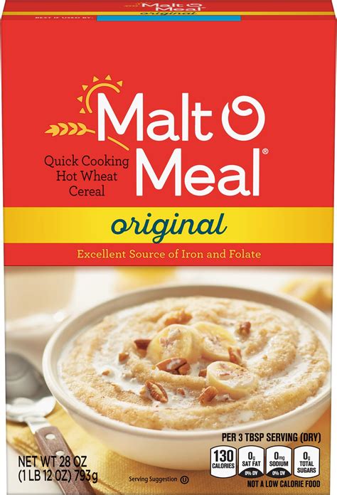 Amazon.com: Malt-O-Meal, Original Malt-O-Meal Hot Breakfast Cereal, Quick Cooking, 28 Ounce – 1 ...