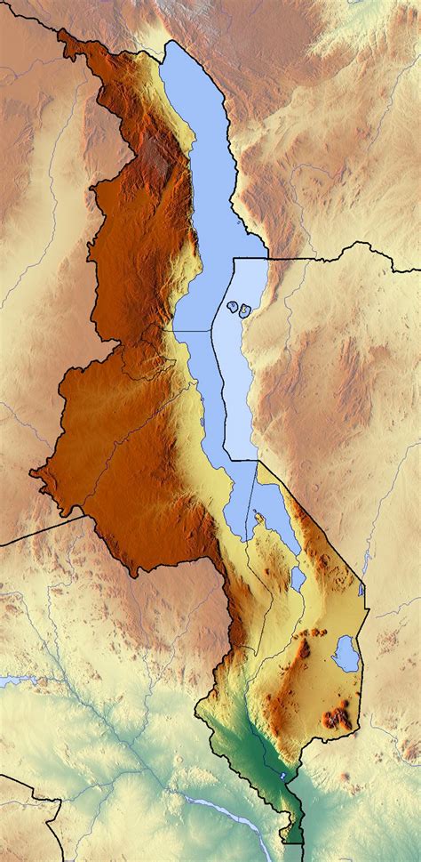 Detailed relief map of Malawi | Malawi | Africa | Mapsland | Maps of ...