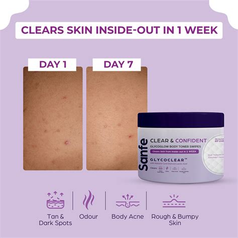 Sanfe Body Toner Wipes | 60 units | Acne, Tanning, KP, Dark Spots, Bum