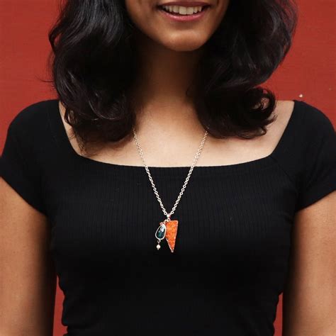 Get Black Triangular Agate Locket at ₹ 820 | LBB Shop