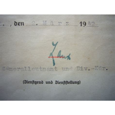 KVK Urkunde - Generalleutnant PAUL LAUX (126. I.D.), Sammlermarkt-Nord ...
