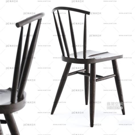 木质原木单人休闲椅子,餐椅3d模型下载-【集简空间】「每日更新」